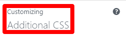 Additional CSS