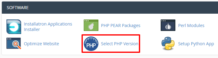 Select PHP version