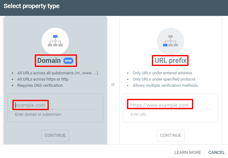 How to link search console to Google Analytics - domain - URL Prefix