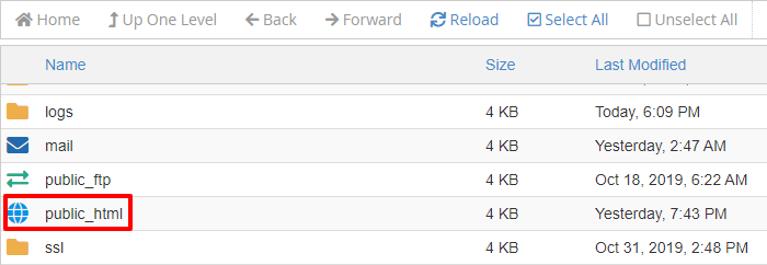 public_html folder