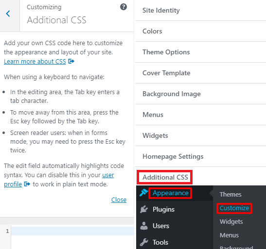 How to edit CSS in WordPress with the Customizer