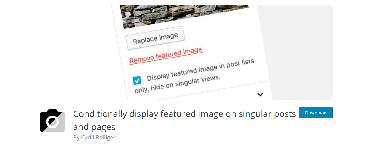 Conditionally display featured image on singular posts and pages