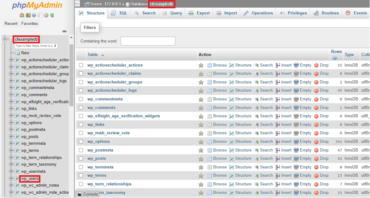 Database Tables