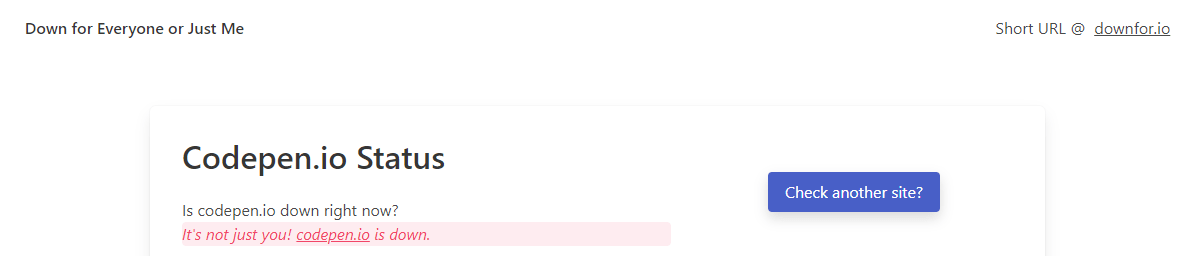 Down For Everyone Or Just Me Sample Site Down