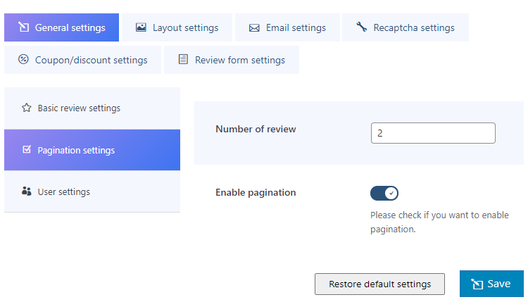 Smart Product Review Setting
